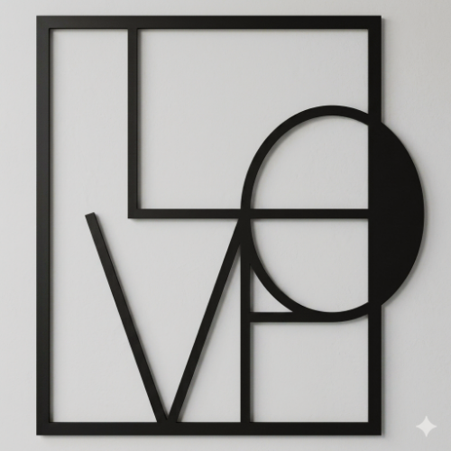 “Love” – Premium Metal Duvar Tablosu