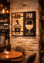 “Day Night Coffee ” – Premium Metal Duvar Tablosu - Görsel 2