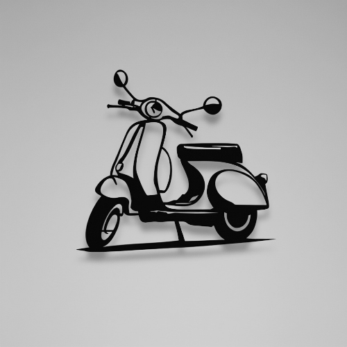 ghg “Motosiklet SCOOTER ” – Premium Metal Duvar Tablosu - Görsel 1