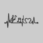 “Music Heartbeat” – Premium Metal Duvar Tablosu